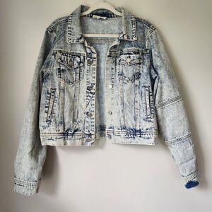 Peach Love California Acid Wash Denim Jacket (L)